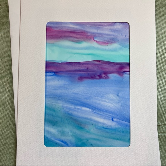 Hand Painted Vibrant Frameable Abstract Watercolor Blank Greeting Cards Set of 8 - Picture 4 of 10